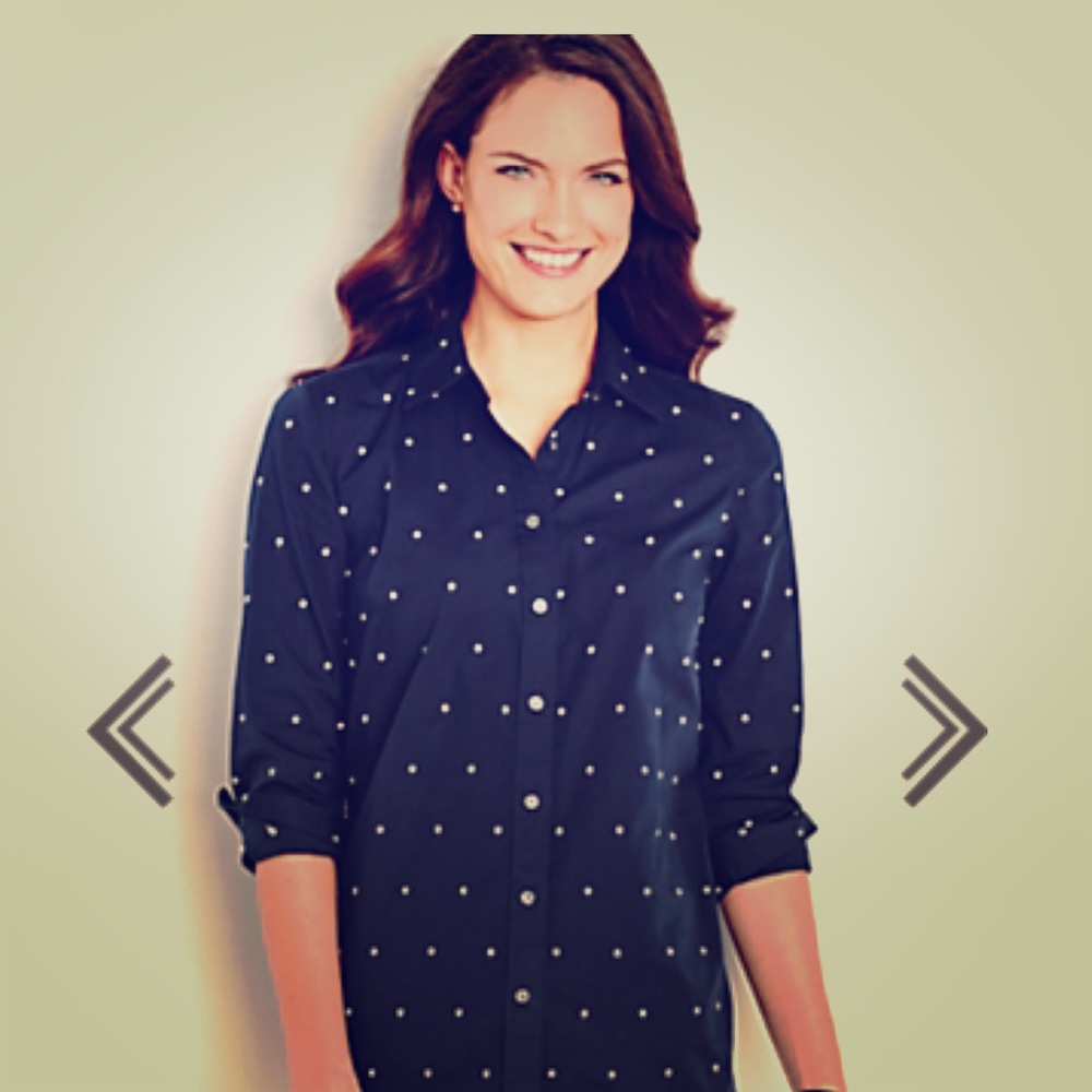 Talbots Polka Dot button down