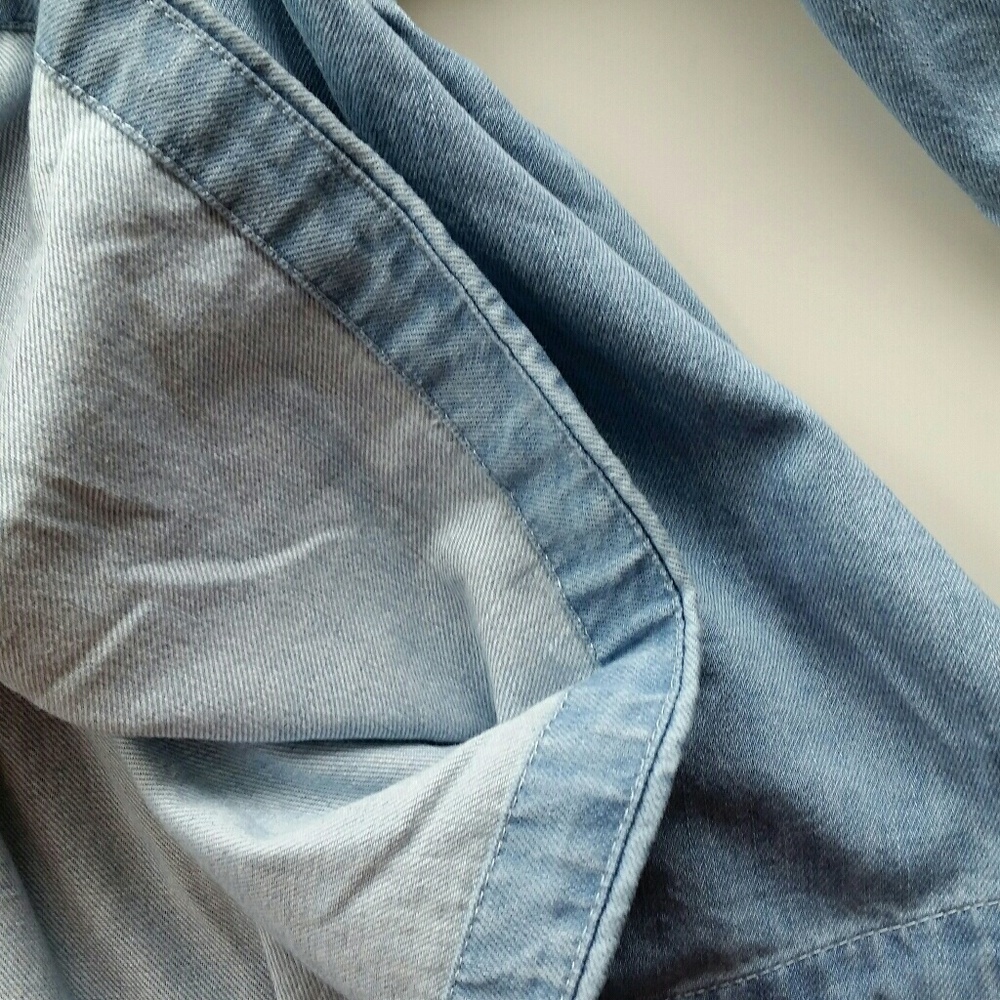 Denim/Jean Bell Sleeve Babydoll Top - Picture 5 of 5