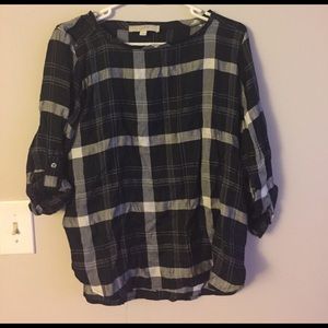 Loft Plaid 3/4 Sleeve