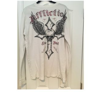 Affliction Men's XL white long sleeve