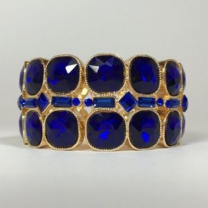 🐬Palisades Bracelet - Gold Tone w/ Blue Crystals