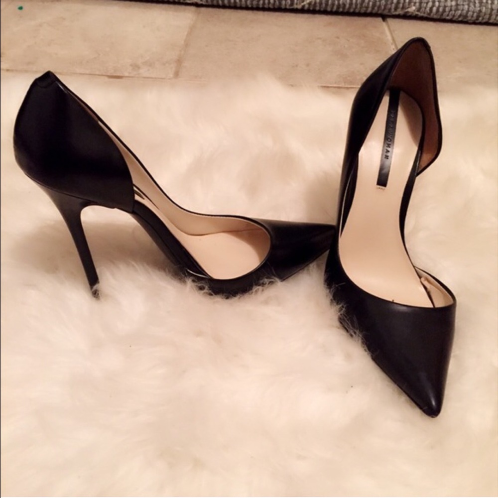 Black leather Zara stilettos