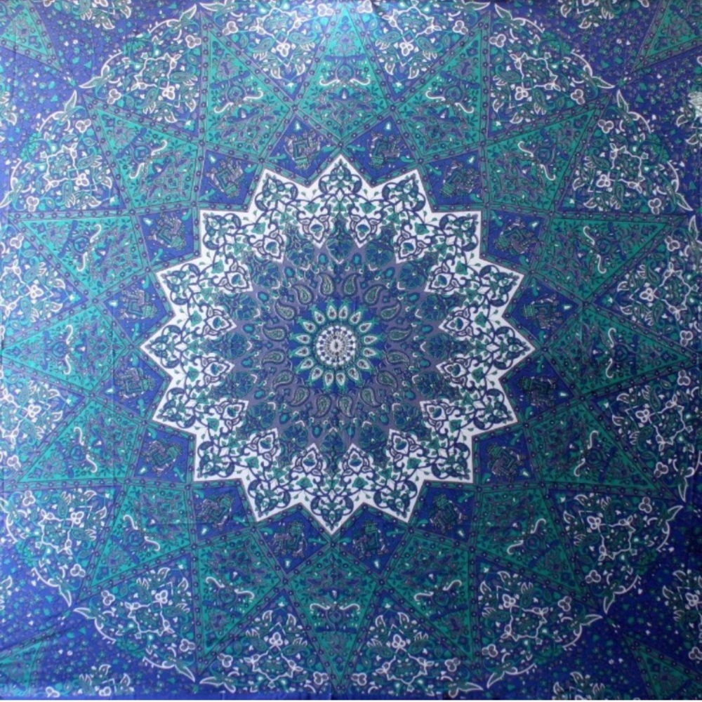 Blue Mandala Tapestry