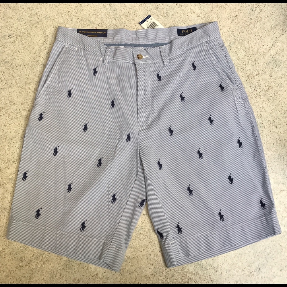 POLO Ralph Lauren Men's Wht/Blue Pinco Pony Shorts