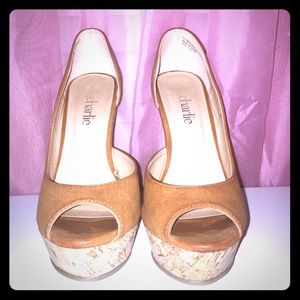 Brown/tan wedges from Charming Charlies.