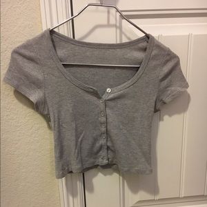 Button Up Crop  Top