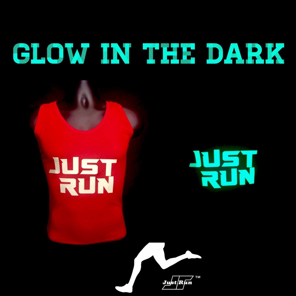Just Run red tank top
