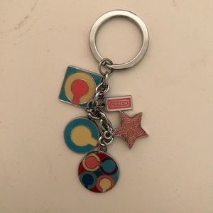 Pink and Blue Coach Keychain