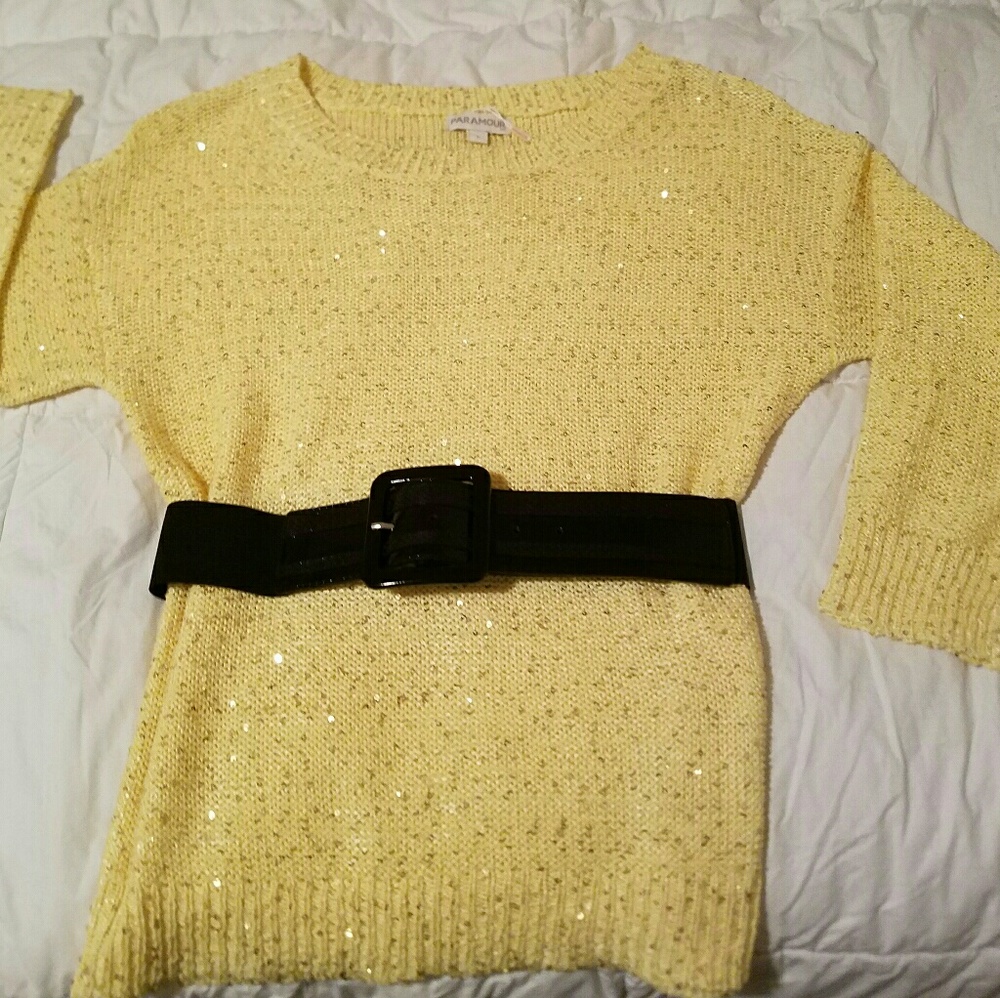 Paramour Yellow Sparkly Sweater