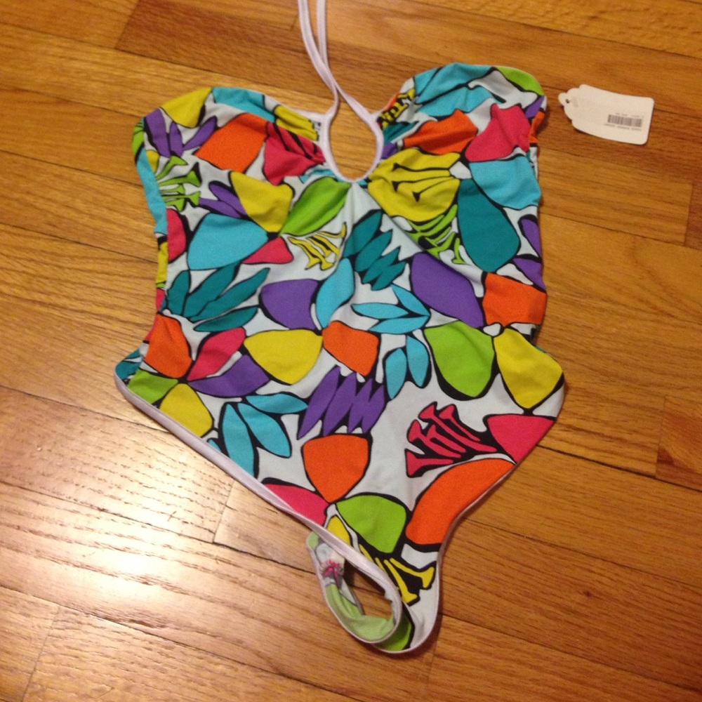 Colorful one piece thong bikini