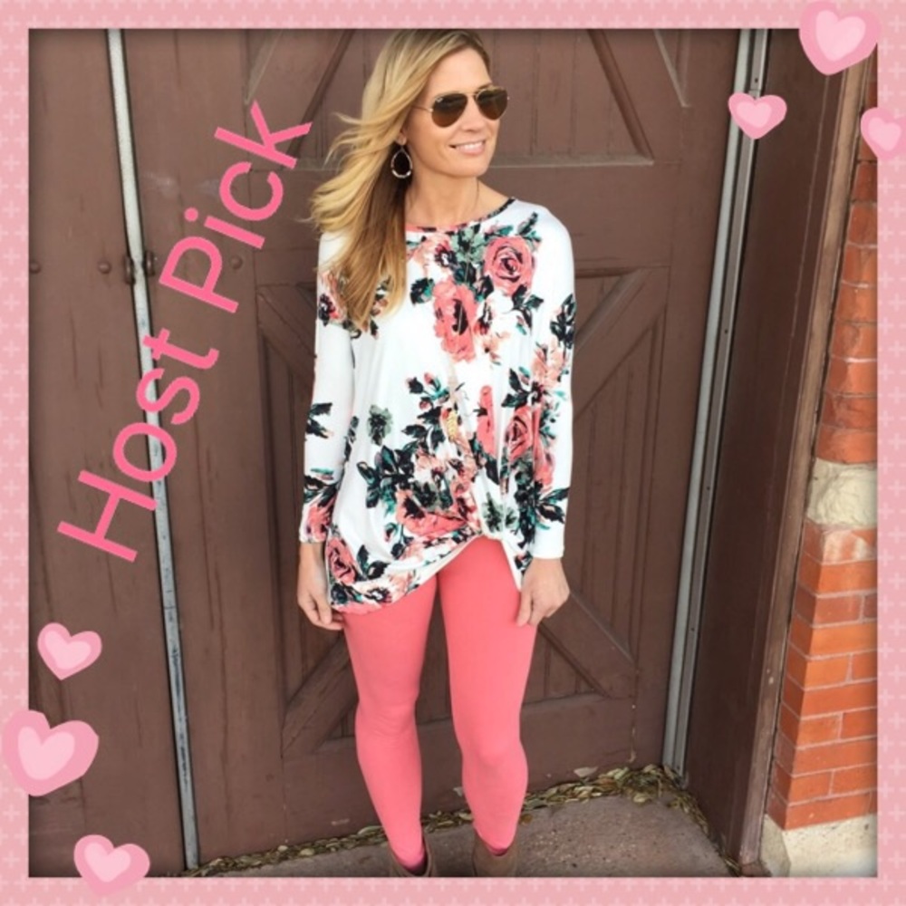 LAST TWO!! Coral leggings 🌸💐🌸🌹