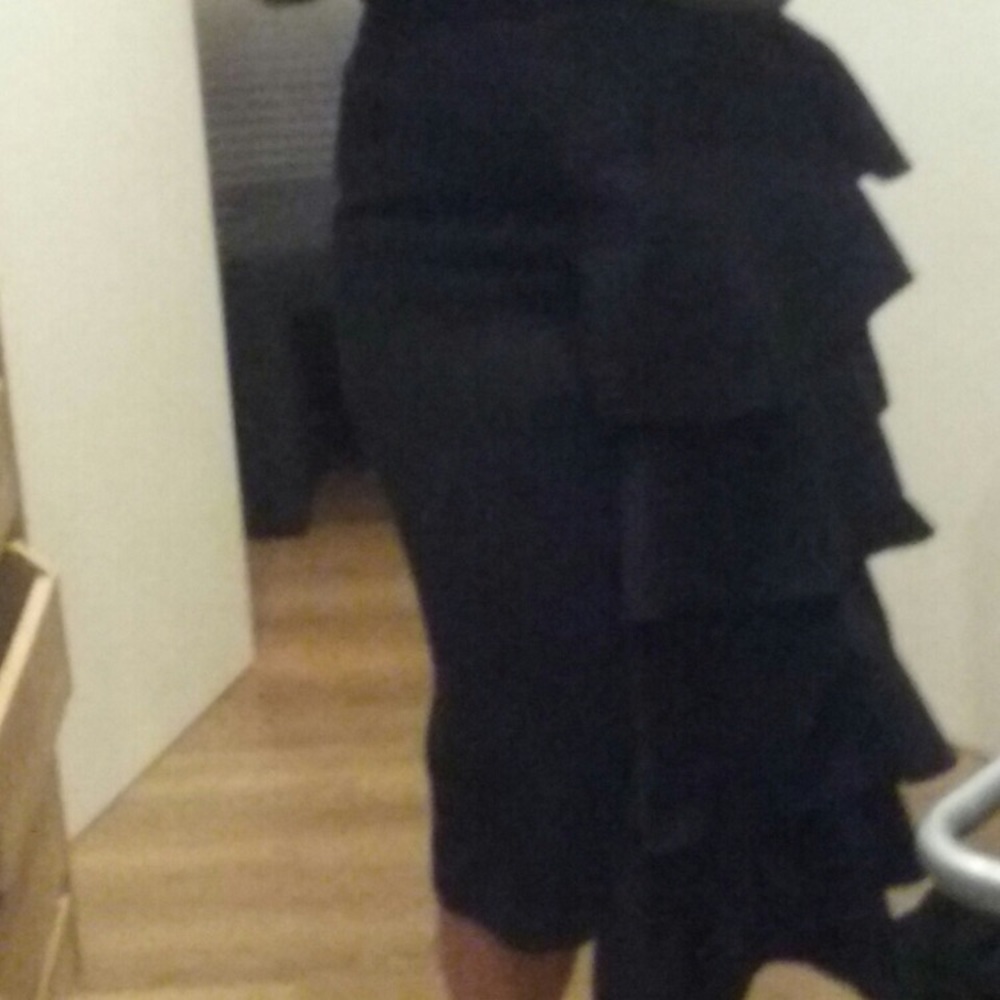 Big Frill Black Skirt