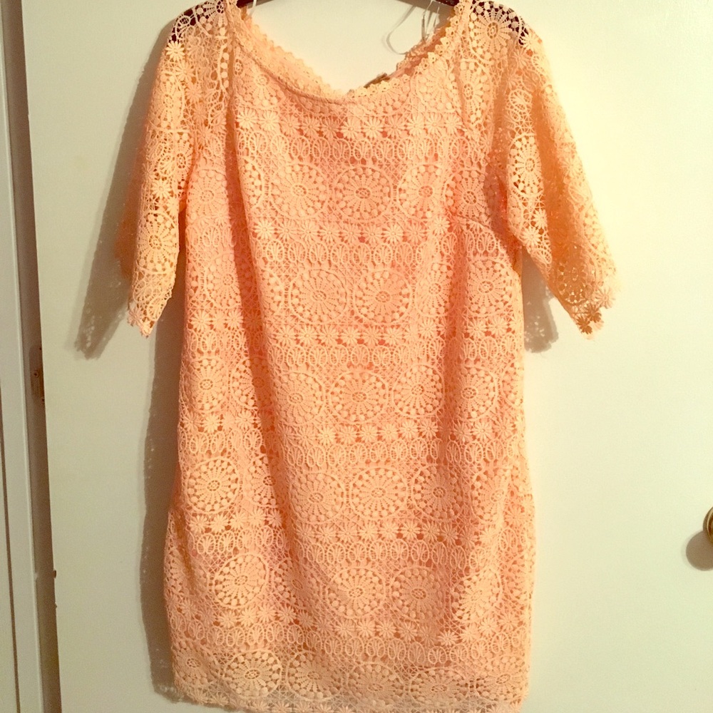 NWT pink boutique lace dress