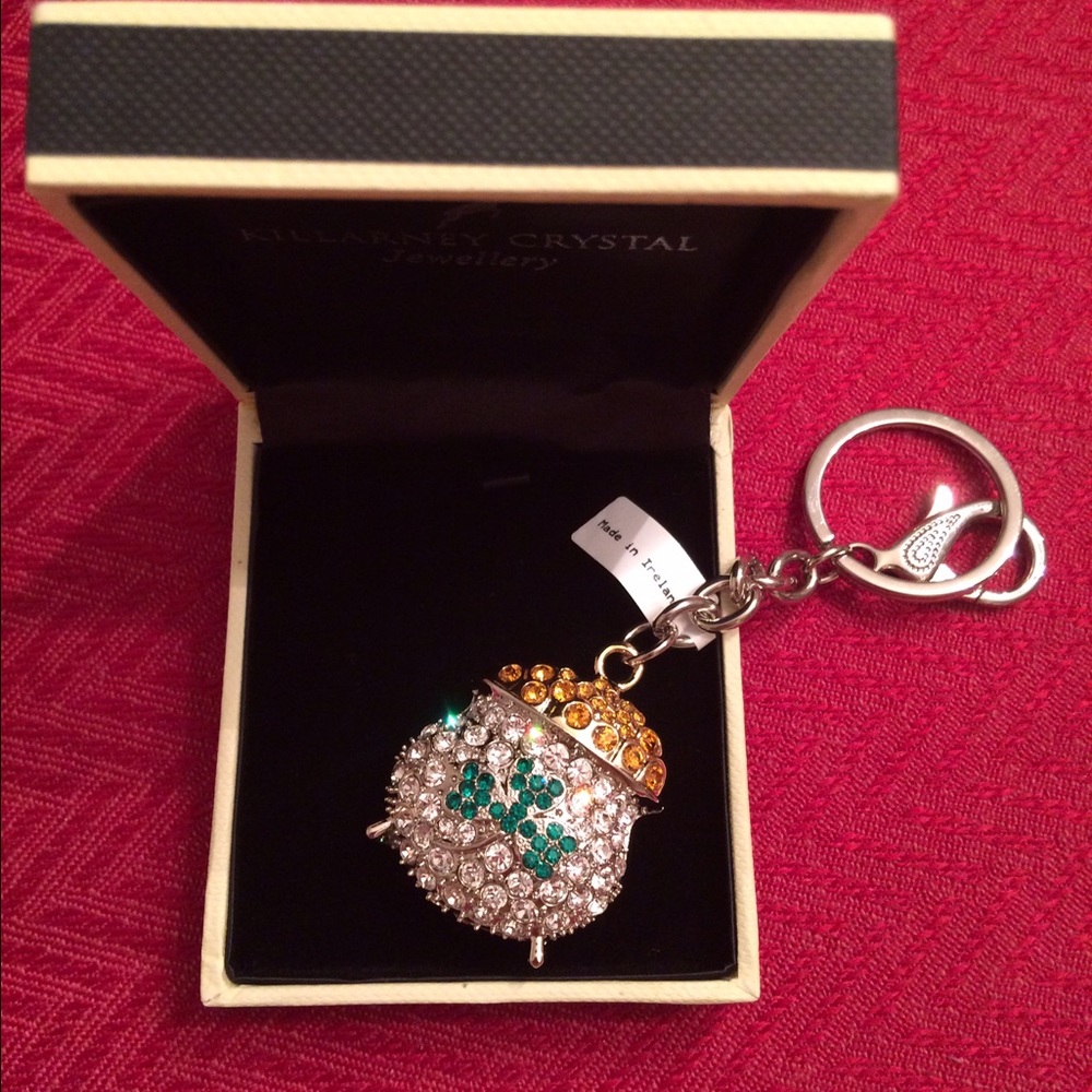 Killarney Crystal Pot of Gold Bag Chain/Key Chain