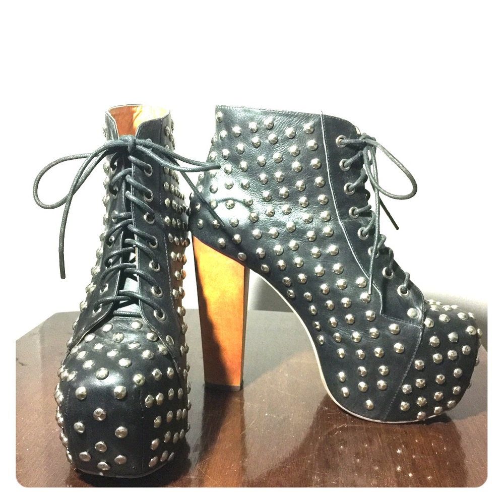 Jeffrey Campbell black studded "Lita" bootie