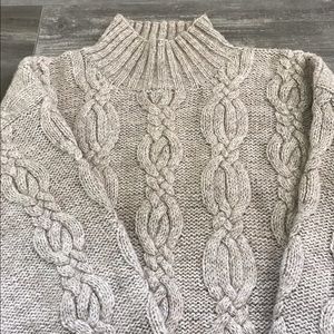 Cabled tweed sweater