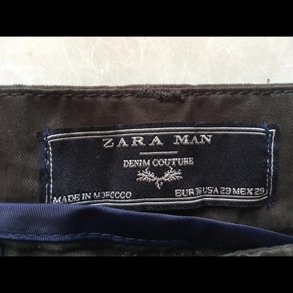 ZARA Men's Demin Couture Skinny Green Pants Sz 29 - Picture 6 of 6