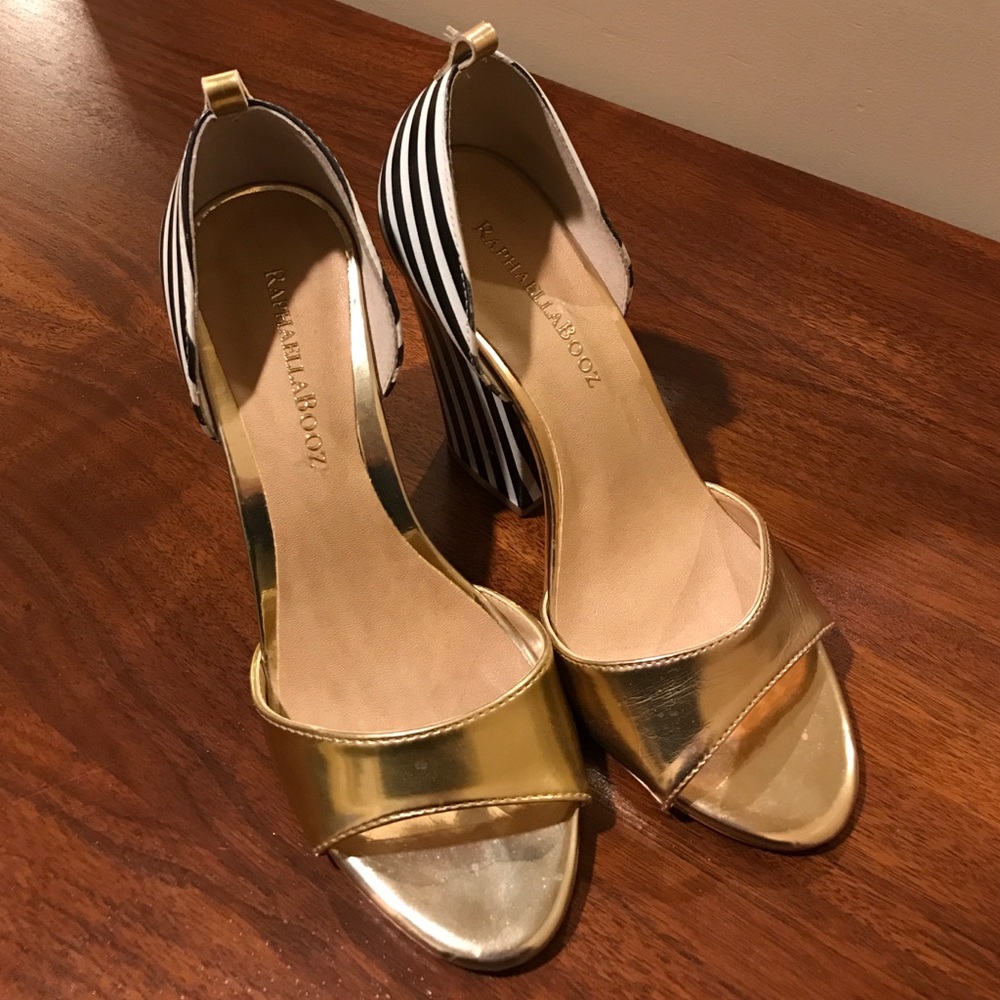 Anthropologie Rafaela Booz gold pumps
