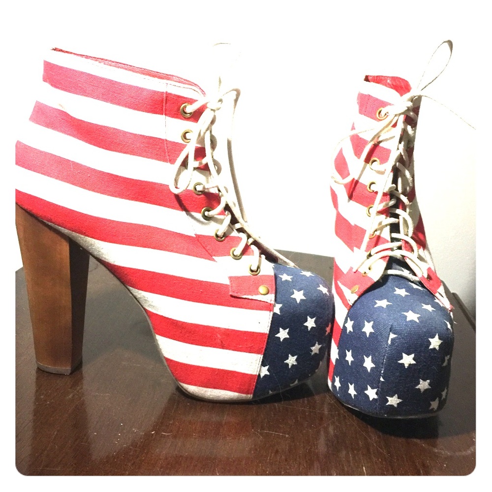 Jeffrey Campbell American flag "Lita" bootie