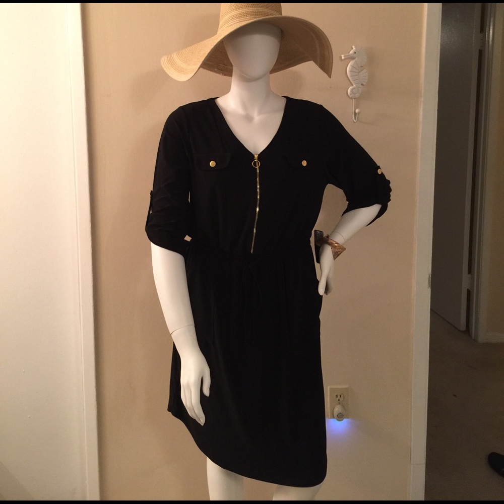 Black with gold trimmings dress