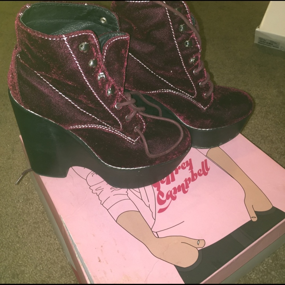 Jeffery Campbell Velvet Tardy Boots