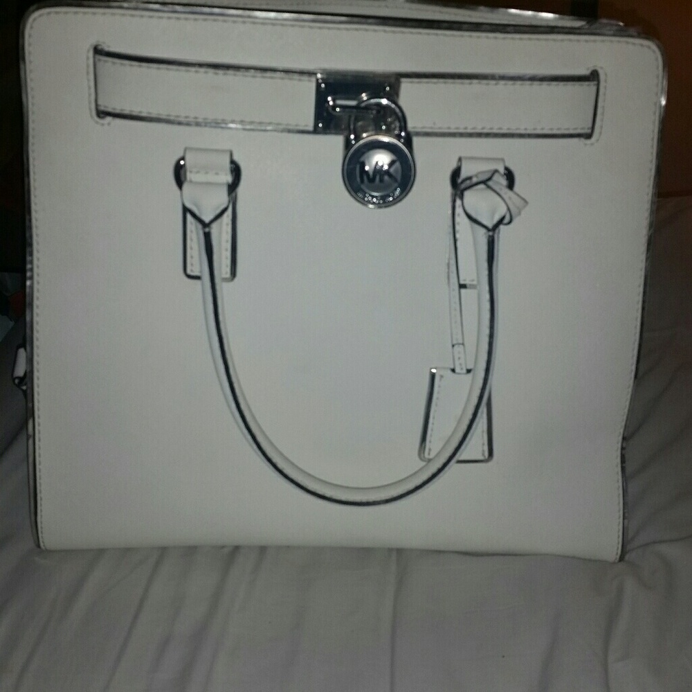White Michael Kors Hamilton Tote