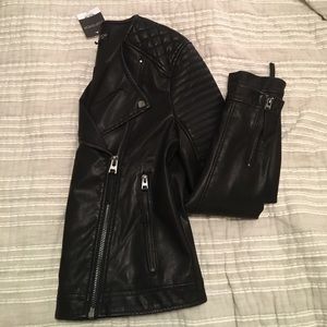 Topshop black leather jacket
