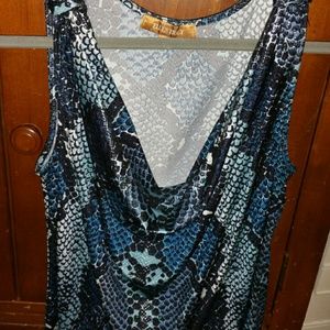 Metallic snakeskin print Ellen Tracy top