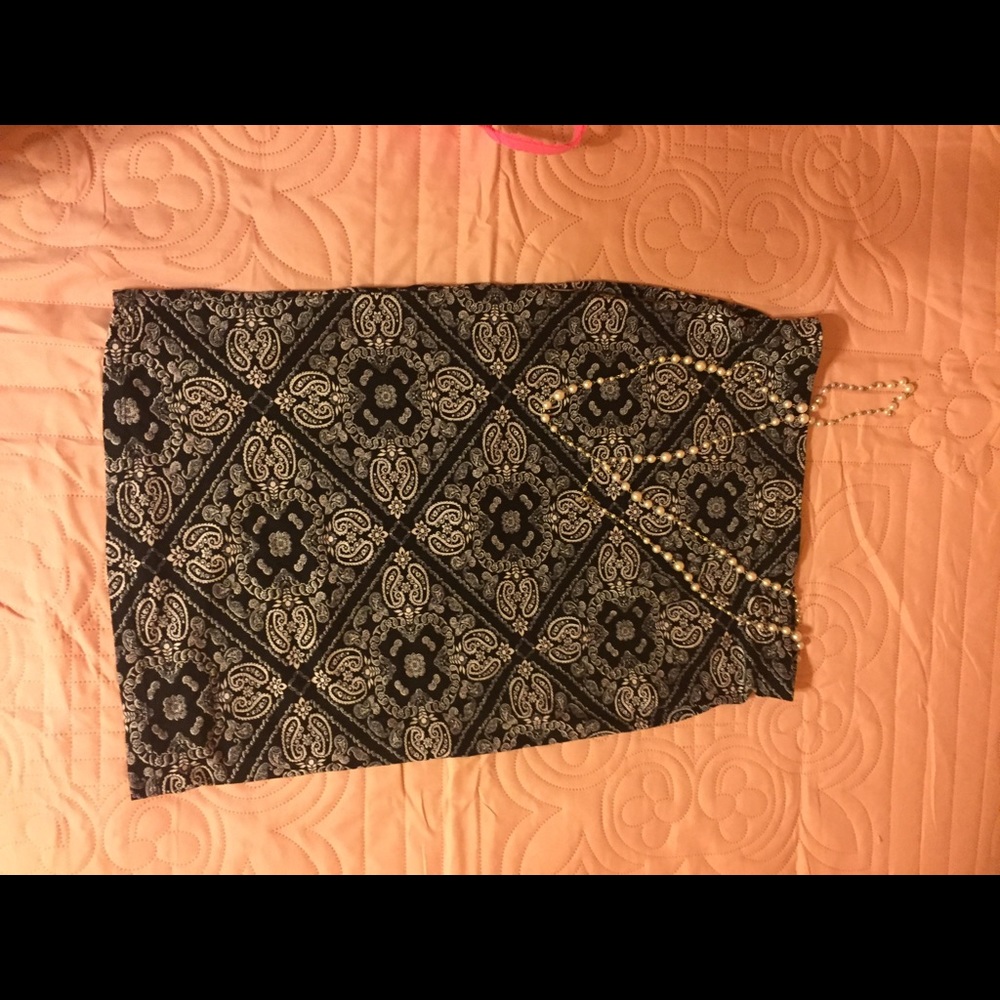 Paisley Knit Pencil Skirt