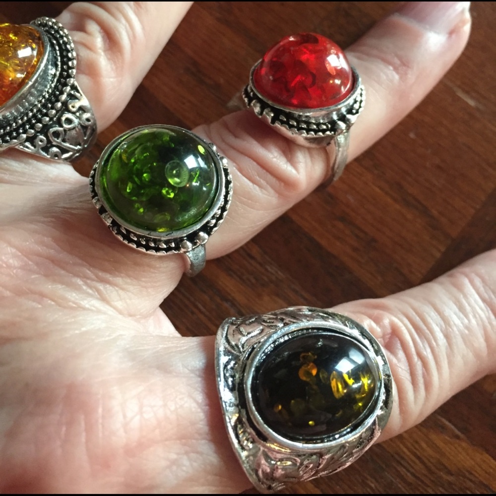 Multicolored stone rings - Picture 4 of 5