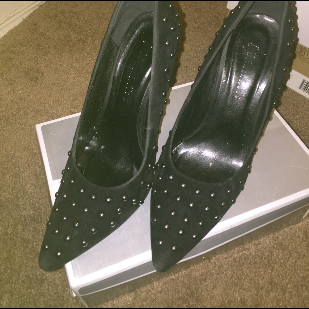 Black studded heels