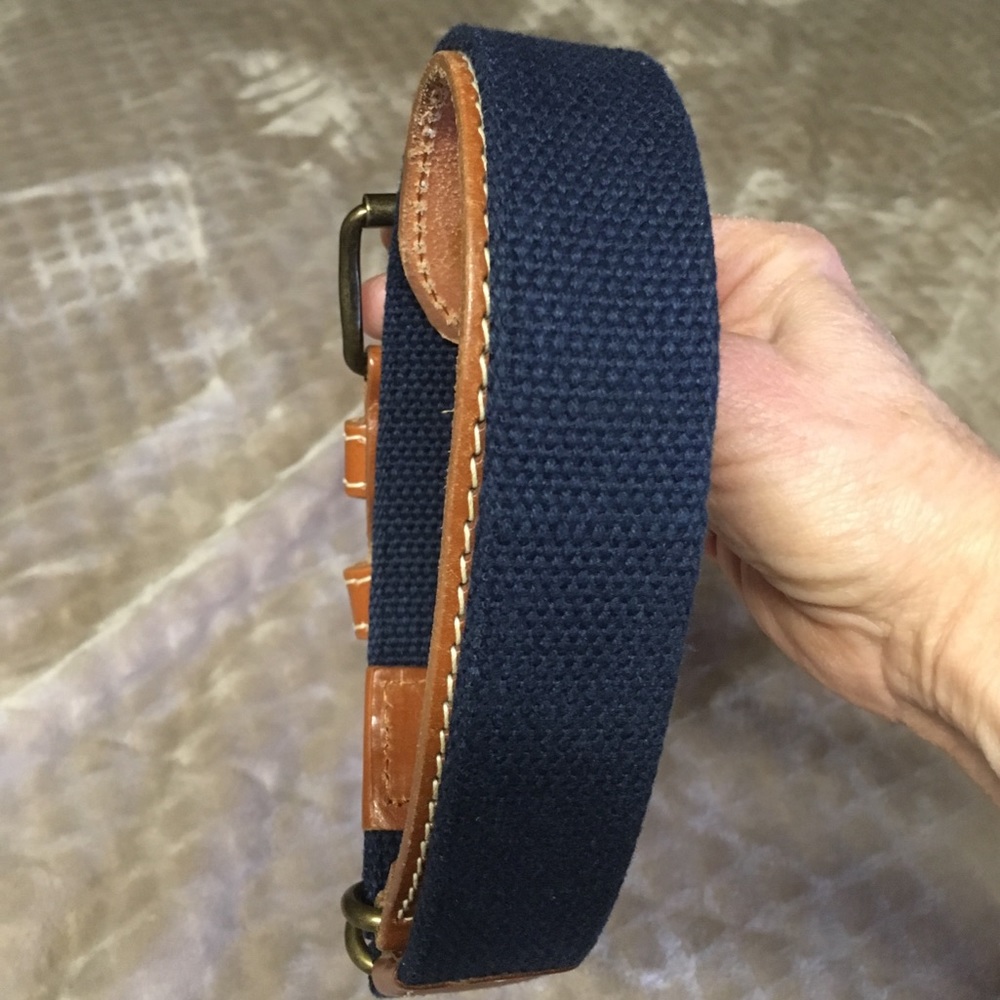 Canvas Web Belt With Leather Trim. - image 1