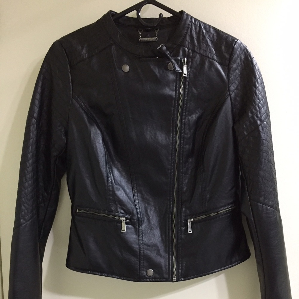 Black faux leather jacket