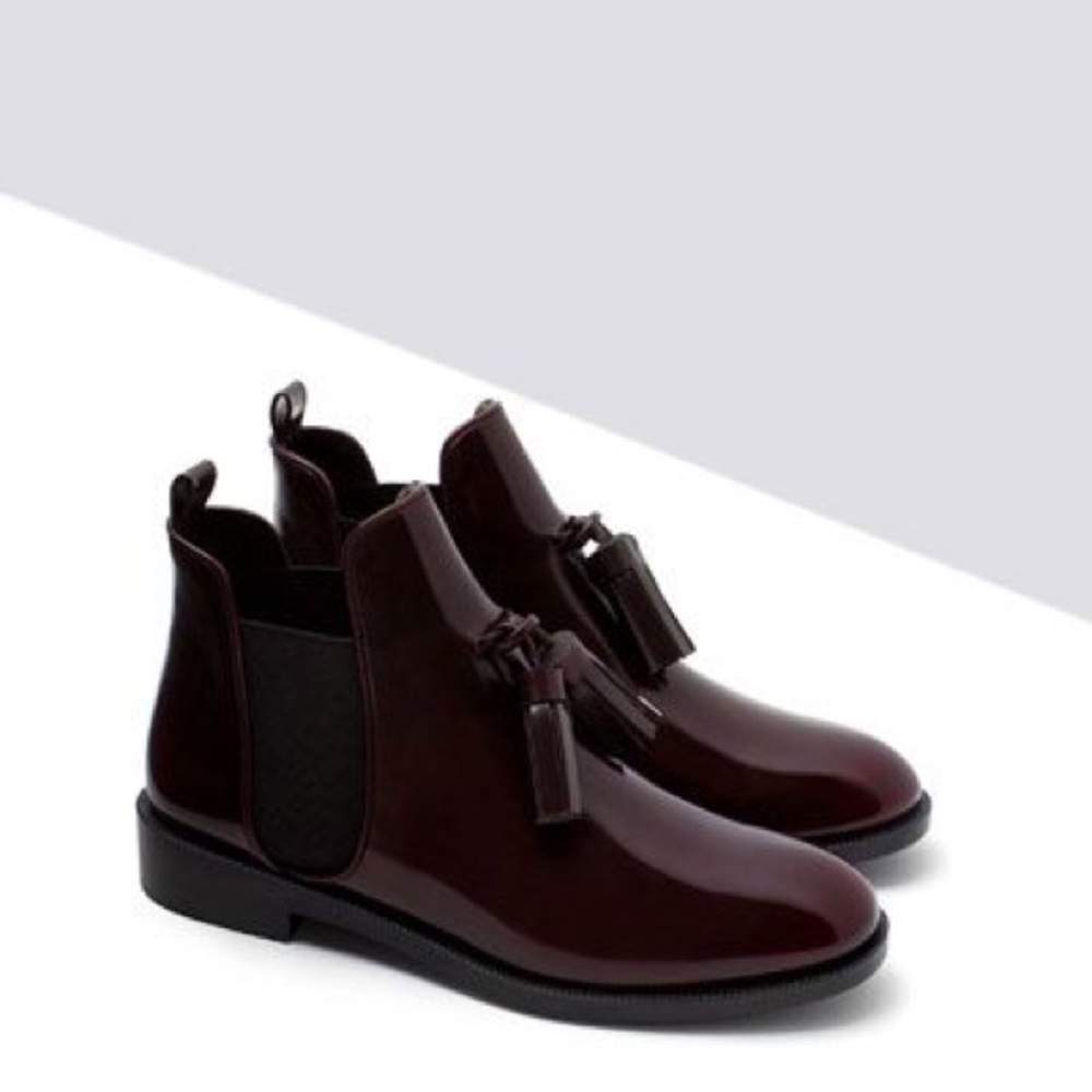 Zara Flat Booties With Tassel