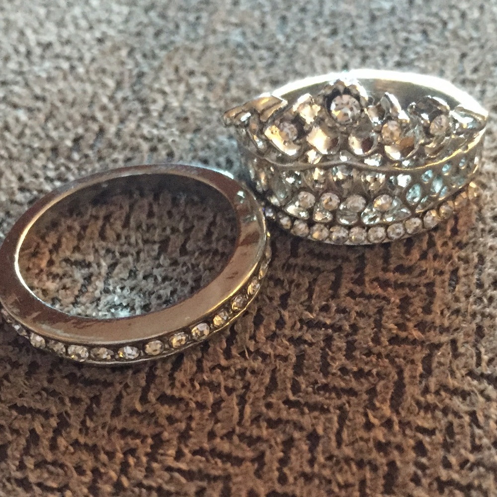 🎉 Silver Colored Crown Ring & Band size 7 & 8 - Picture 5 of 8