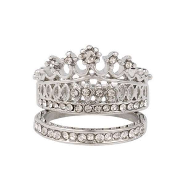 🎉 Silver Colored Crown Ring & Band size 7 & 8 - Picture 8 of 8