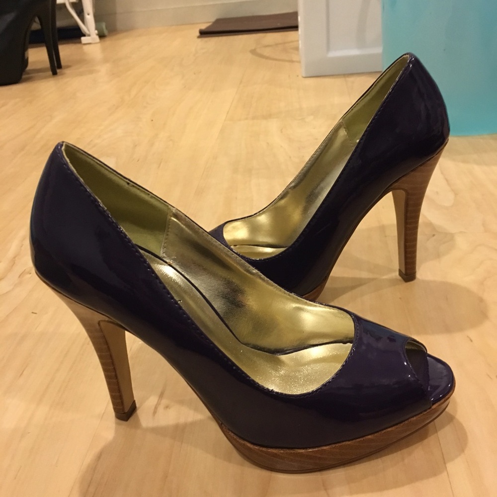 Purple Faux Patent Leather Heels