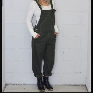 Utility Canvas Green Overalls