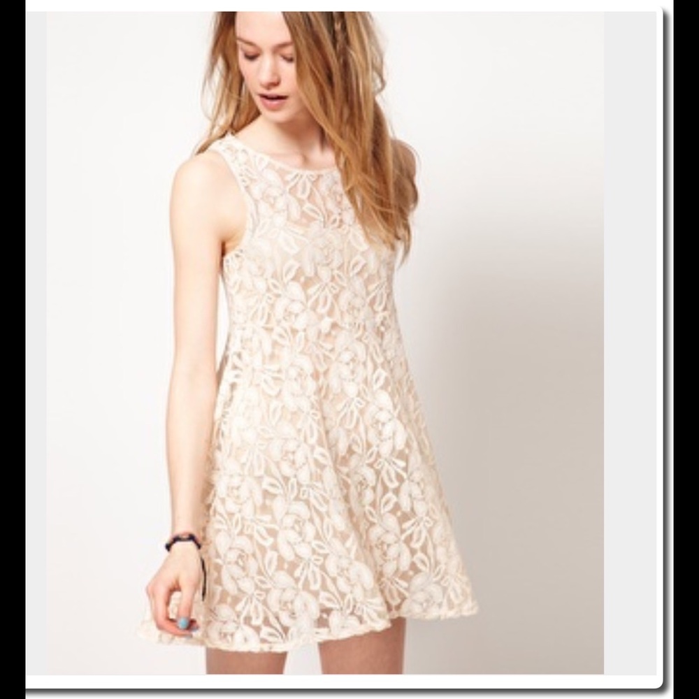 FREE PEOPLE Miles of Lace Sleeveless Dress Ivory - Picture 6 of 6