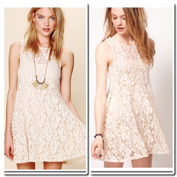 FREE PEOPLE Miles of Lace Sleeveless Dress Ivory - Picture 5 of 6