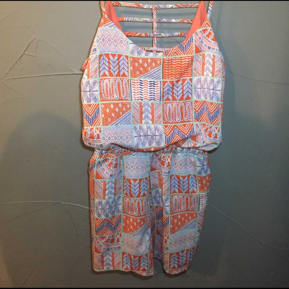 Open-back spaghetti strap romper