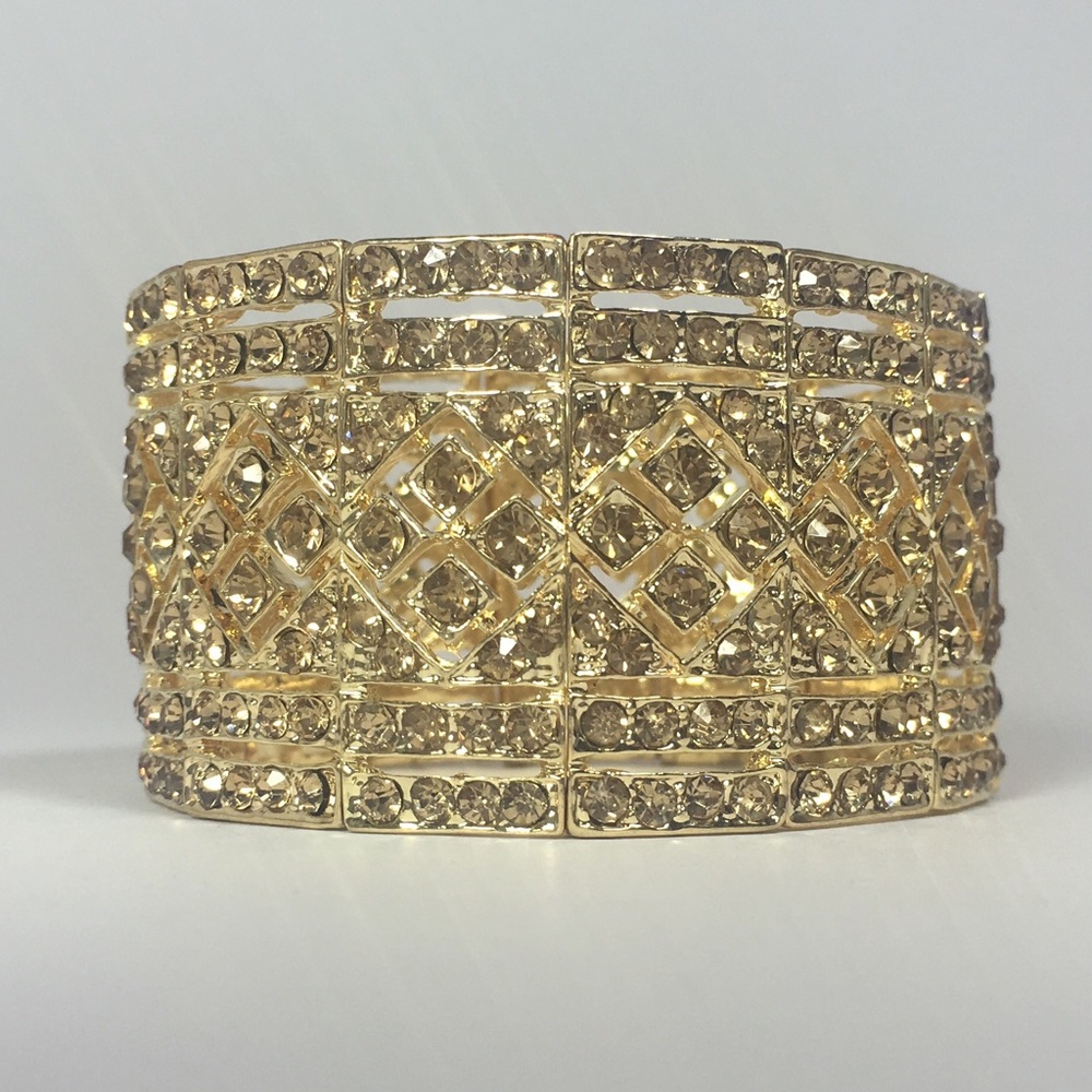 🧀Santana Bracelet - Gold Tone w/ Gold Crystals