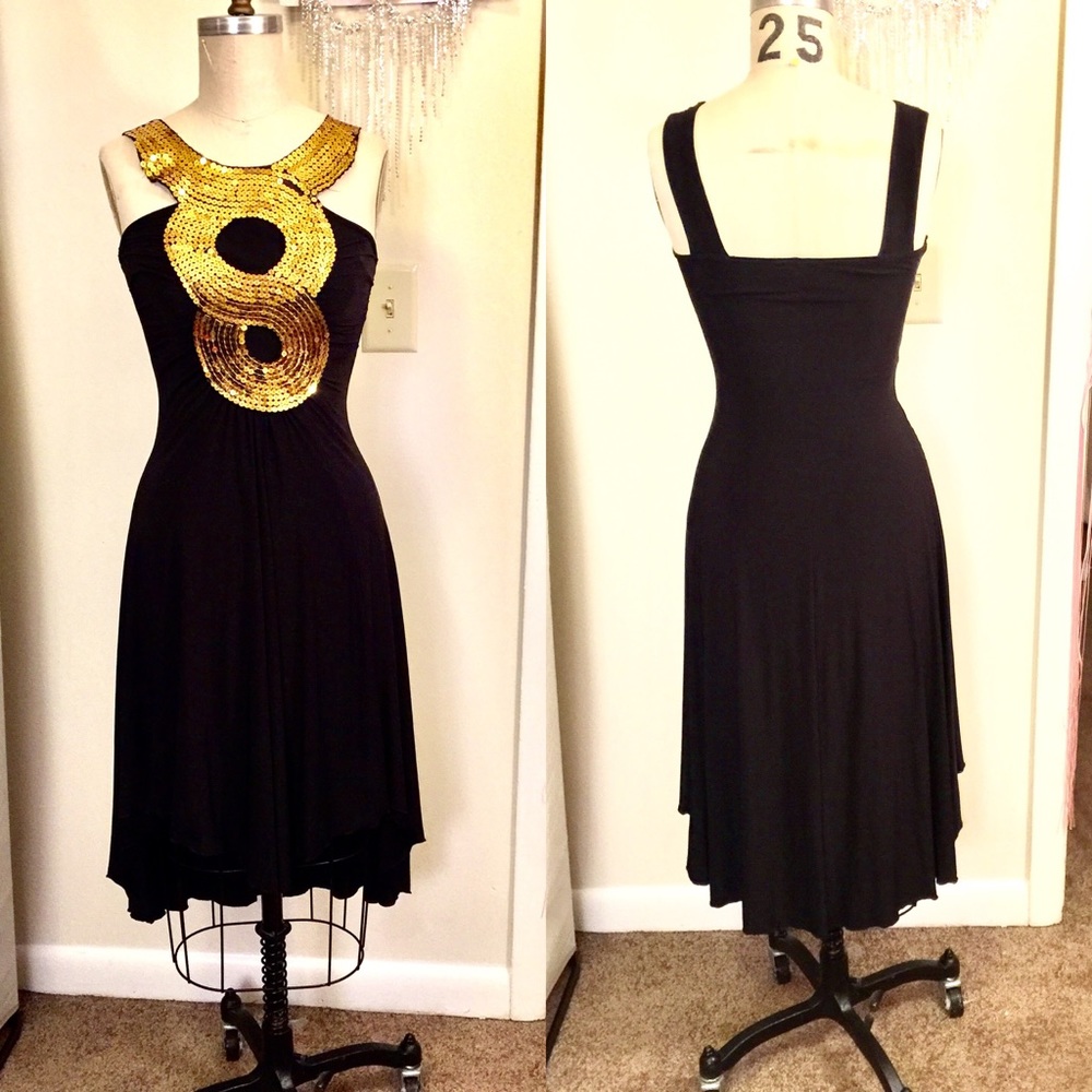 Sequins figure 8 high low dress