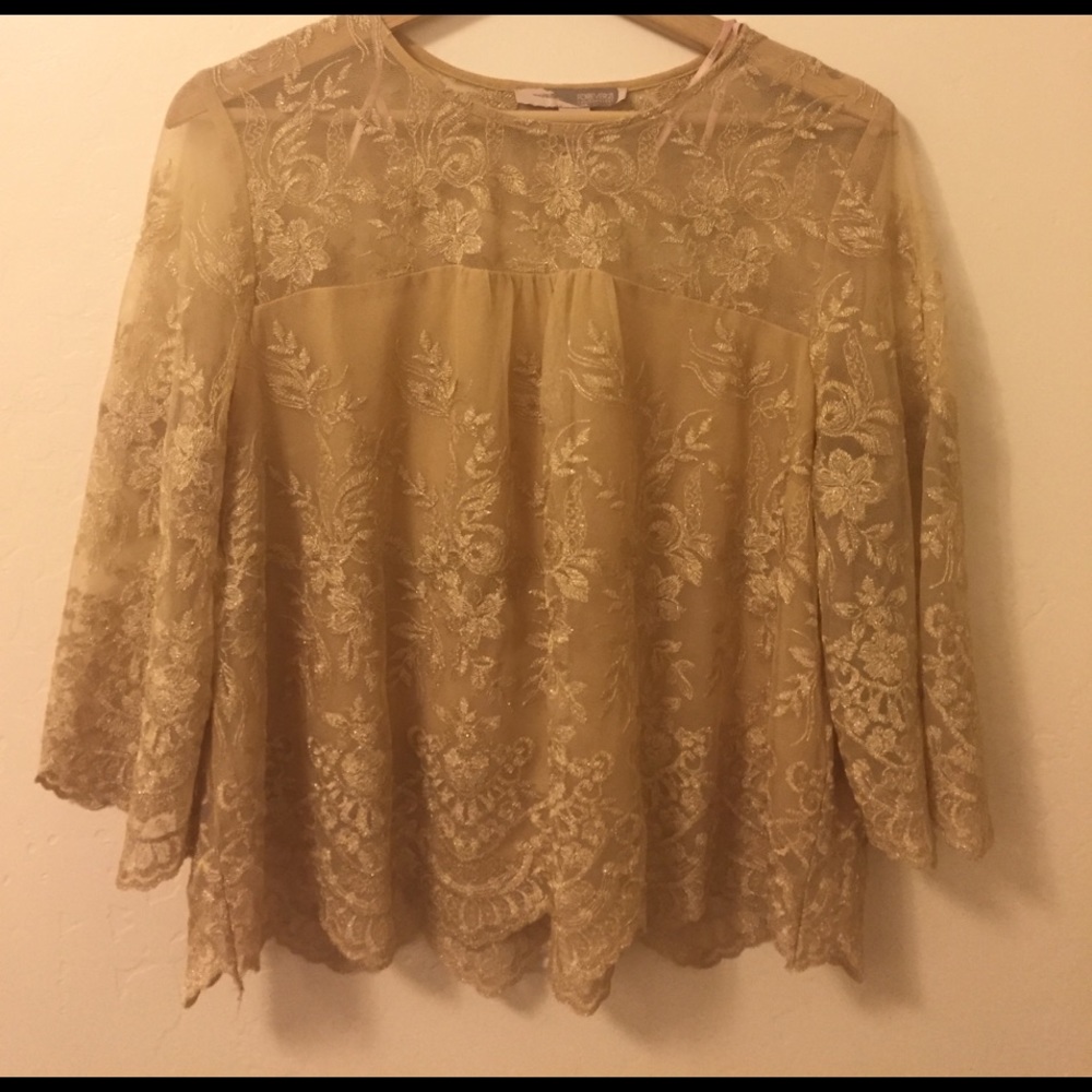 Gold Lace Top