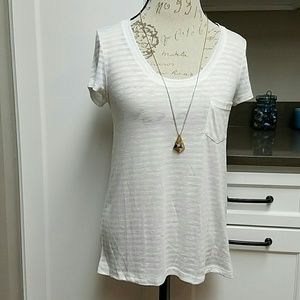 White Stripe Tee