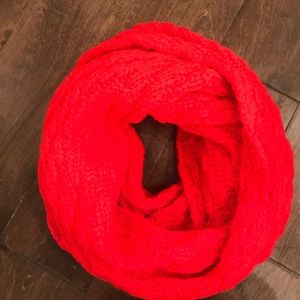 Gap Infinity Sweater Scarf Neon Coral Pink