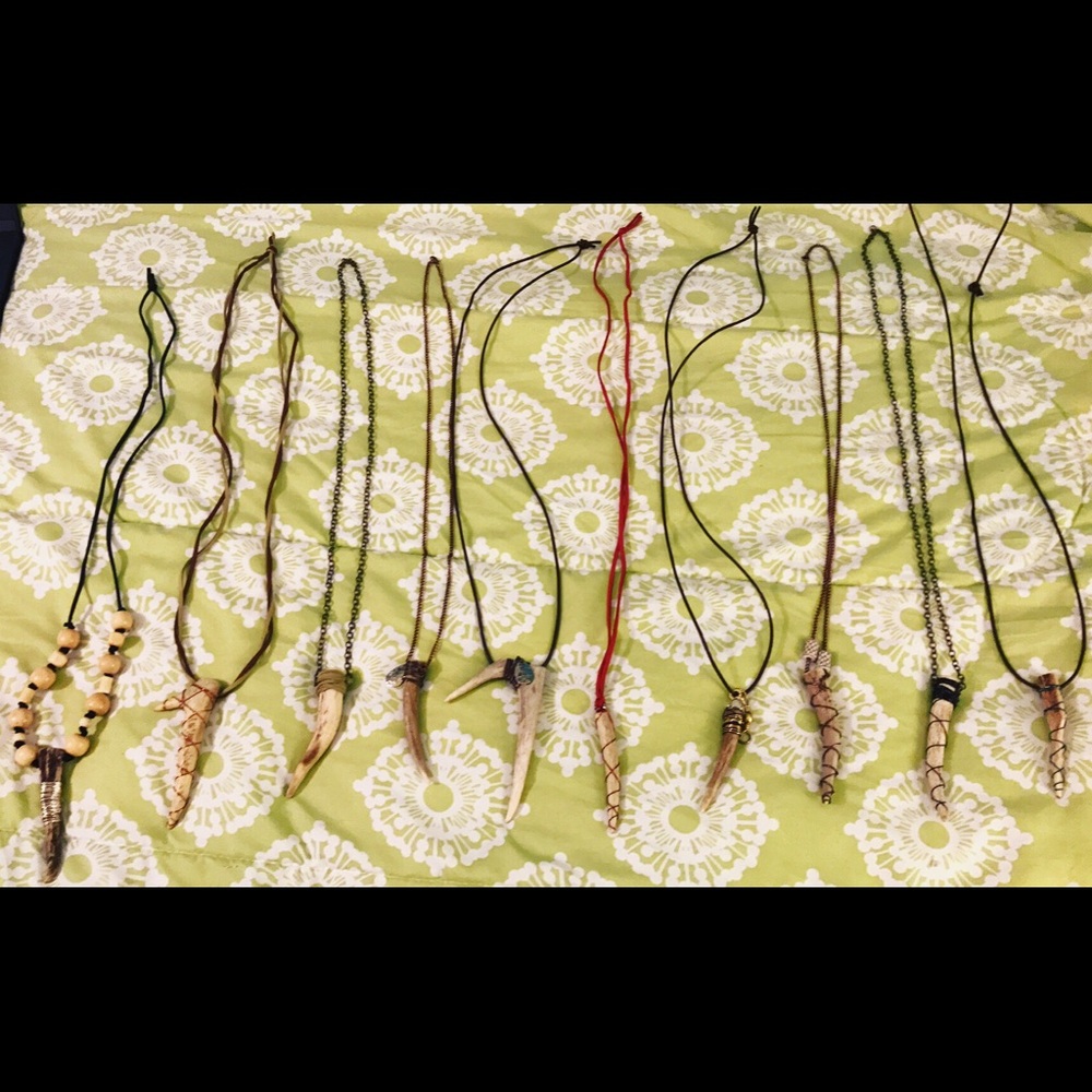 Handmade authentic antler necklace!