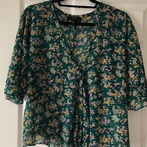 Jessica Simpson Floral Blouse front tie