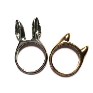 Divided H&M bunny and cat rings