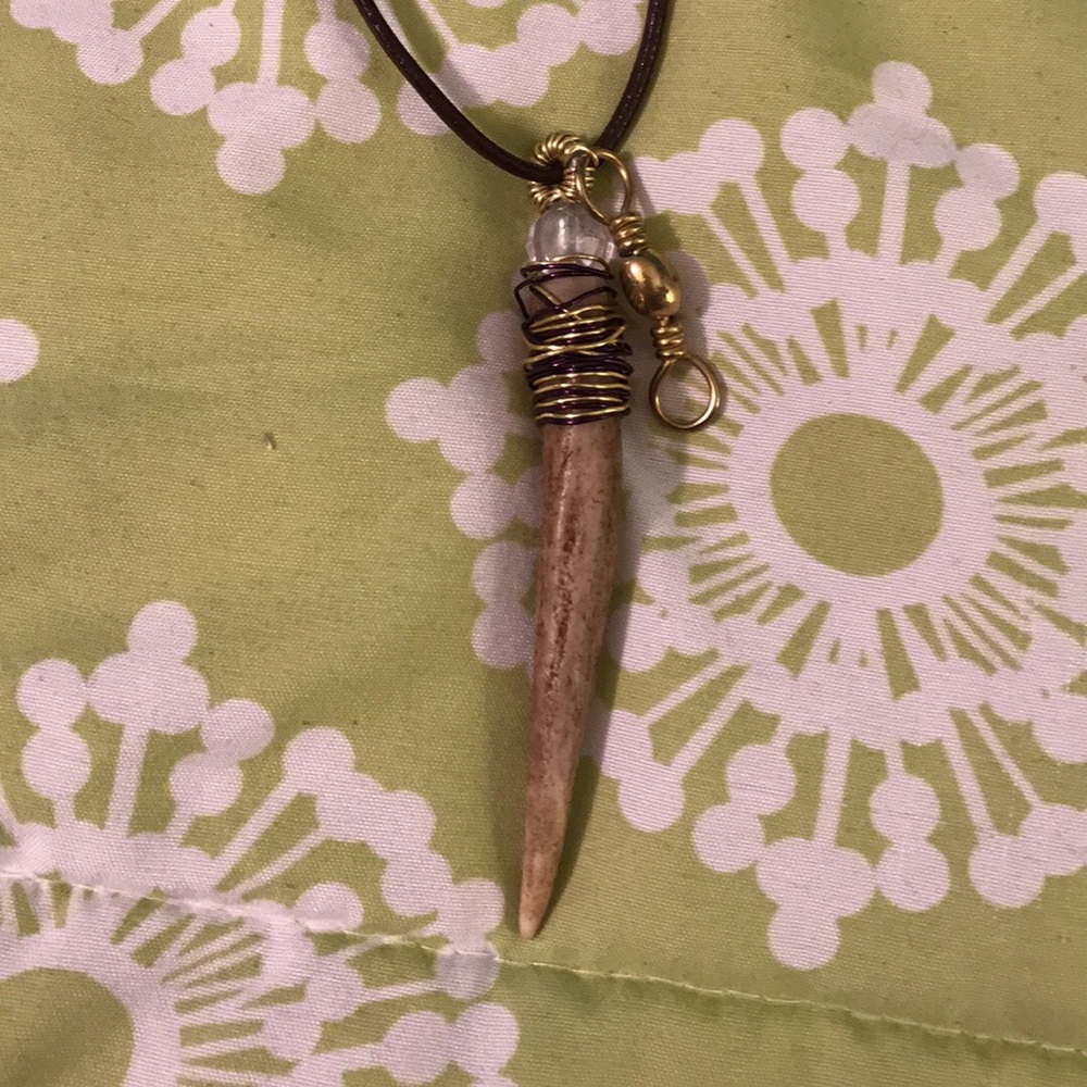 Handmade authentic antler necklace!